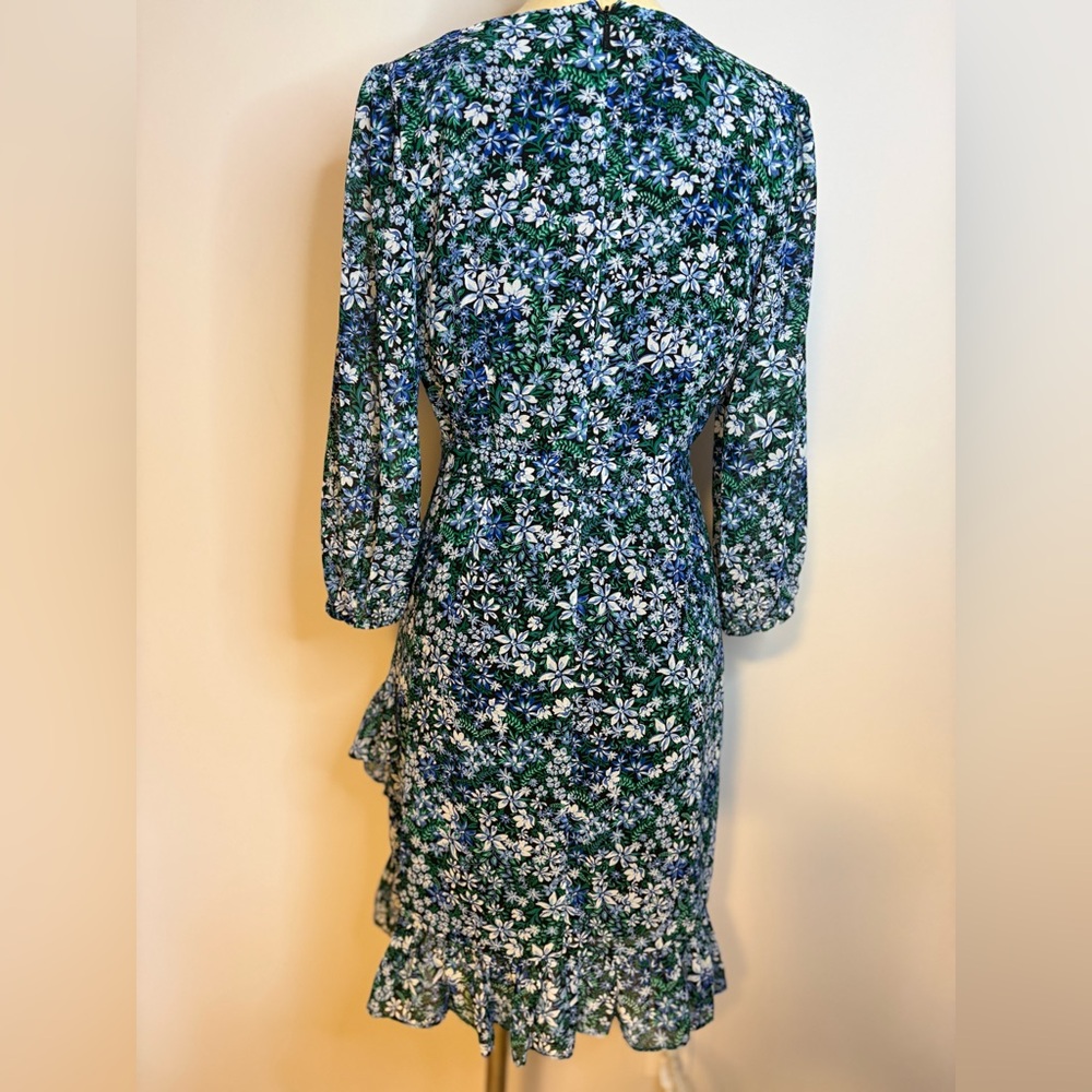 Karl Lagerfeld Paris Floral Print Knee Length Ruffled Tie Waist Size 4 excellent - Picture 8 of 11